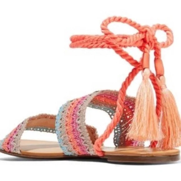 Schutz zandy multicolor woven wrap sandal size 8.5 NEW - Picture 3 of 5